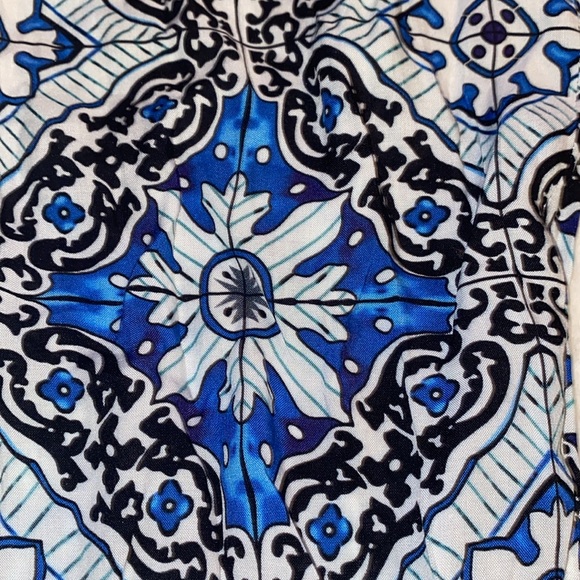 JL LEFON Pant printed ribbed blue print - Picture 4 of 13